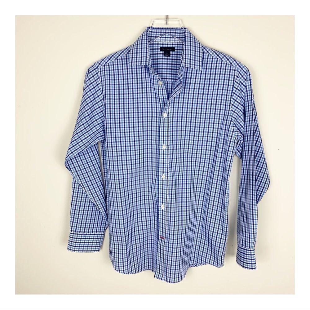 Tommy Hilfiger Boy’s Blue/White Long-Sleeve Button Shirt